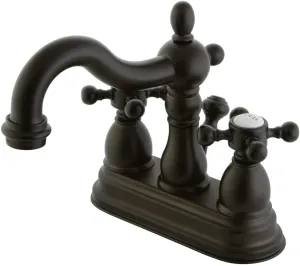 Kingston Brass KB1605BX Heritage 4-Inch Centerset Lavatory Faucet with Metal Cross Handle, Oil Rubbed Bronze