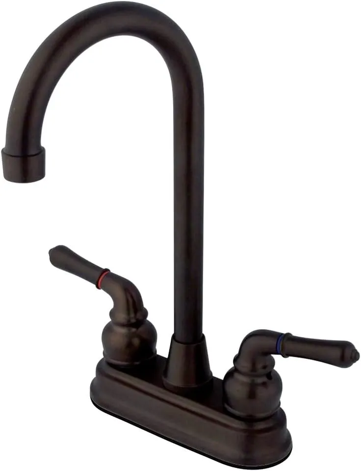 Kingston Brass KB495 Magellan Twin Brass Lever Handles 4" Bar Faucet, 5-1/2", 11" Height