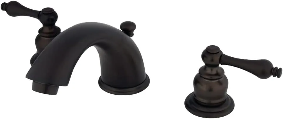 Kingston Brass KB975AL Victorian Widespread Lavatory Faucet with Metal lever handle, Oil Rubbed Bronze