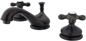 Kingston Brass KS1165AX Heritage Widespread Lavatory Faucet with Metal Cross Handle, Oil Rubbed Bronze
