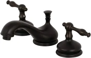 Kingston Brass KS1165NL Heritage Widespread Lavatory Faucet with Metal lever handle, Oil Rubbed Bronze
