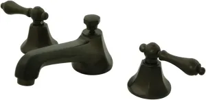 Kingston Brass KS4465AL Metropolitan Widespread Lavatory Faucet with Metal lever handle, Oil Rubbed Bronze
