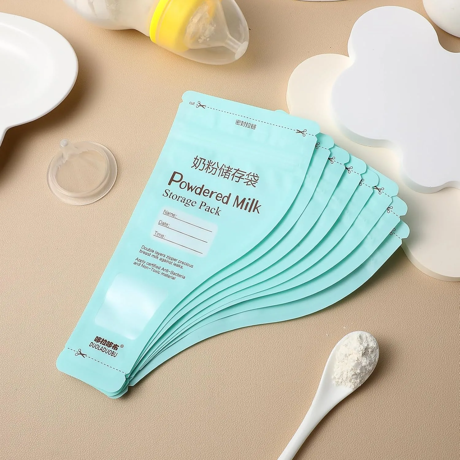 Kisangel 90pcs Milk Powder Storage Bags Powder Formula Bags Disposable Milk Formula Pouches Breastmilk Storage Bag for Feeding Milk Food Bag
