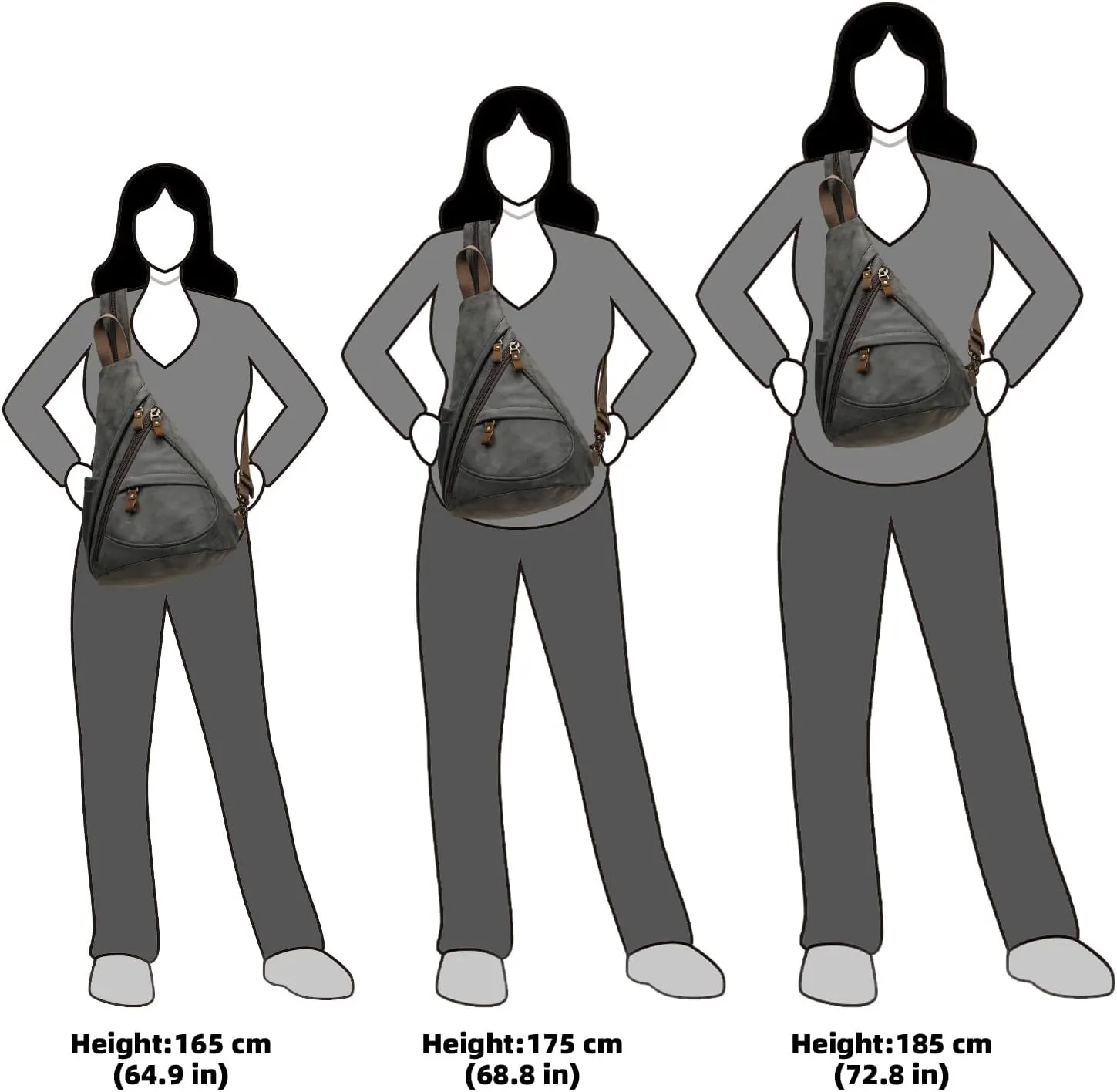 KL928 PU Leather Sling Bag - Small Crossbody Backpack Shoulder Casual Daypack Rucksack for Men Women