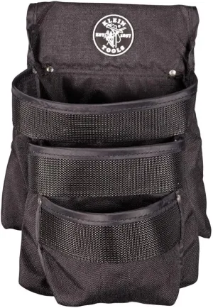 Klein Tools 5703 Tool Pouch, PowerLine Series Utility Pouch Fits Tool Belts up to 2.5-Inch, Strong Rivet Reinforced Stitching, 3-Pocket