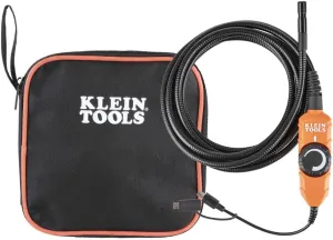 Klein Tools ET16 Borescope, 9 mm 10-Foot Armored Waterproof Gooseneck Snake, LED Lights, Endoscope Digital Inspection Camera for Android Phones