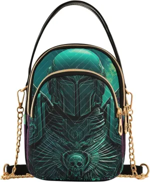 Knight with Wings Sling Bag for Women, Small Shoulder Bag Crossbody Bag Purse with Chain Strap Top handle 5.91×3.15×8.27 Inches