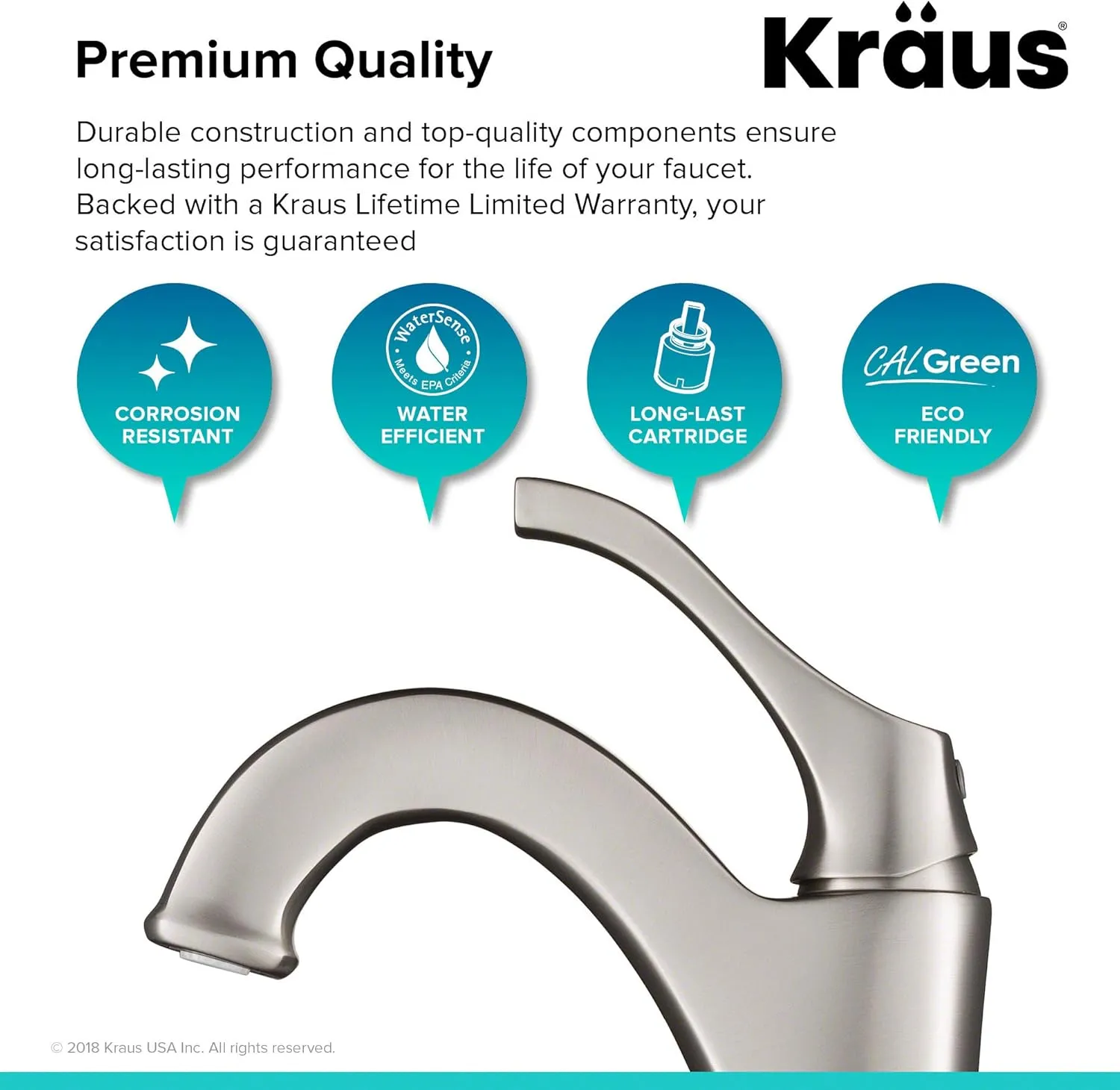 KRAUS KVF-1200MB Arlo Single Handle Vessel Bathroom Faucet with Pop Up Drain, Matte Black