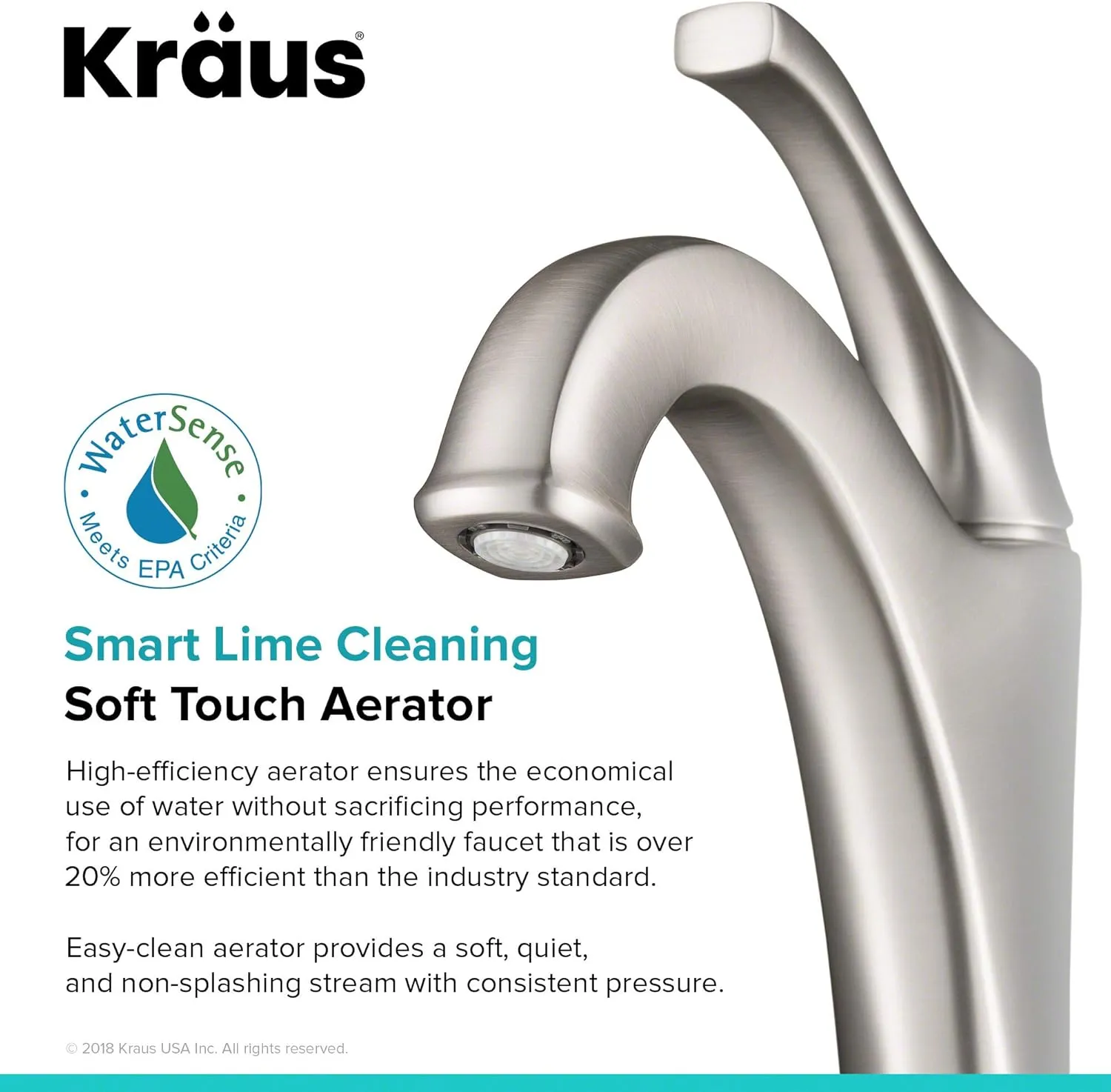 KRAUS KVF-1200MB Arlo Single Handle Vessel Bathroom Faucet with Pop Up Drain, Matte Black