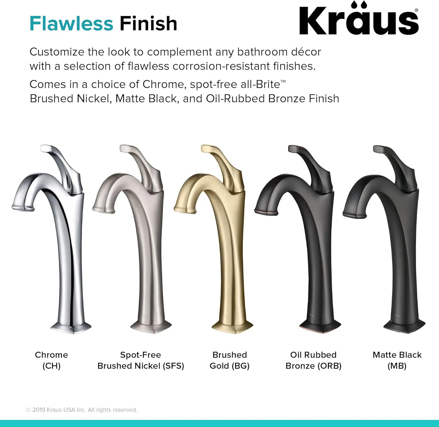 KRAUS KVF-1200MB Arlo Single Handle Vessel Bathroom Faucet with Pop Up Drain, Matte Black