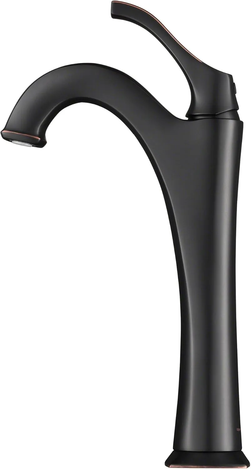KRAUS KVF-1200ORB Arlo Single Handle Vessel Bathroom Faucet with Pop Up Drain, Oil Rubbed Bronze
