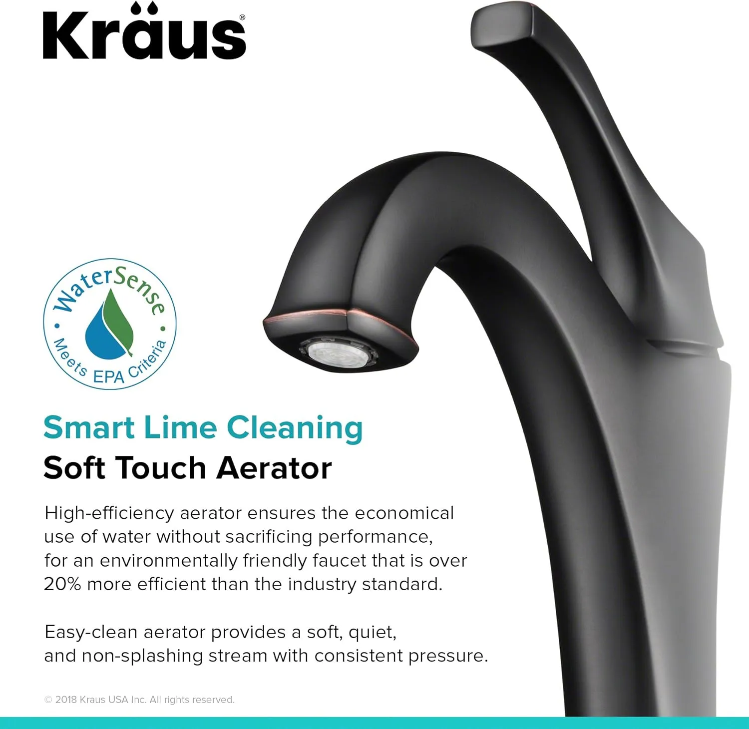 KRAUS KVF-1200ORB Arlo Single Handle Vessel Bathroom Faucet with Pop Up Drain, Oil Rubbed Bronze