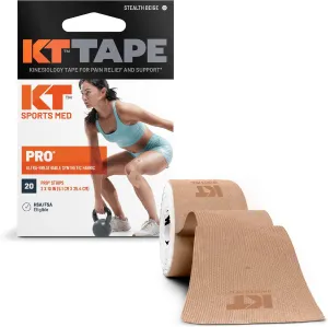 KT Tape, Sports Med, PRO 20 Strip 10", Precut, Stealth Beige