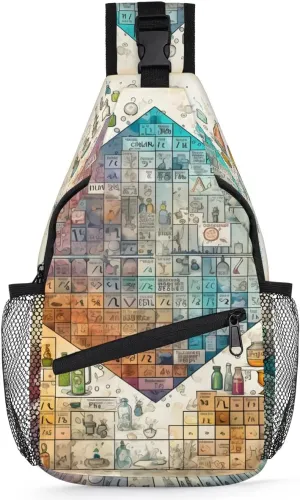 Laboratory Print Sling Bag for Women Men, Waterproof Crossbody Sling Backpack Travel Outdoor Sports Chest Bag