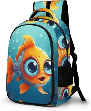 Laptop Backpack for Men Women Daypack Cartoon Little Fish Computer Bag Travel Backpacks Laptop Bag