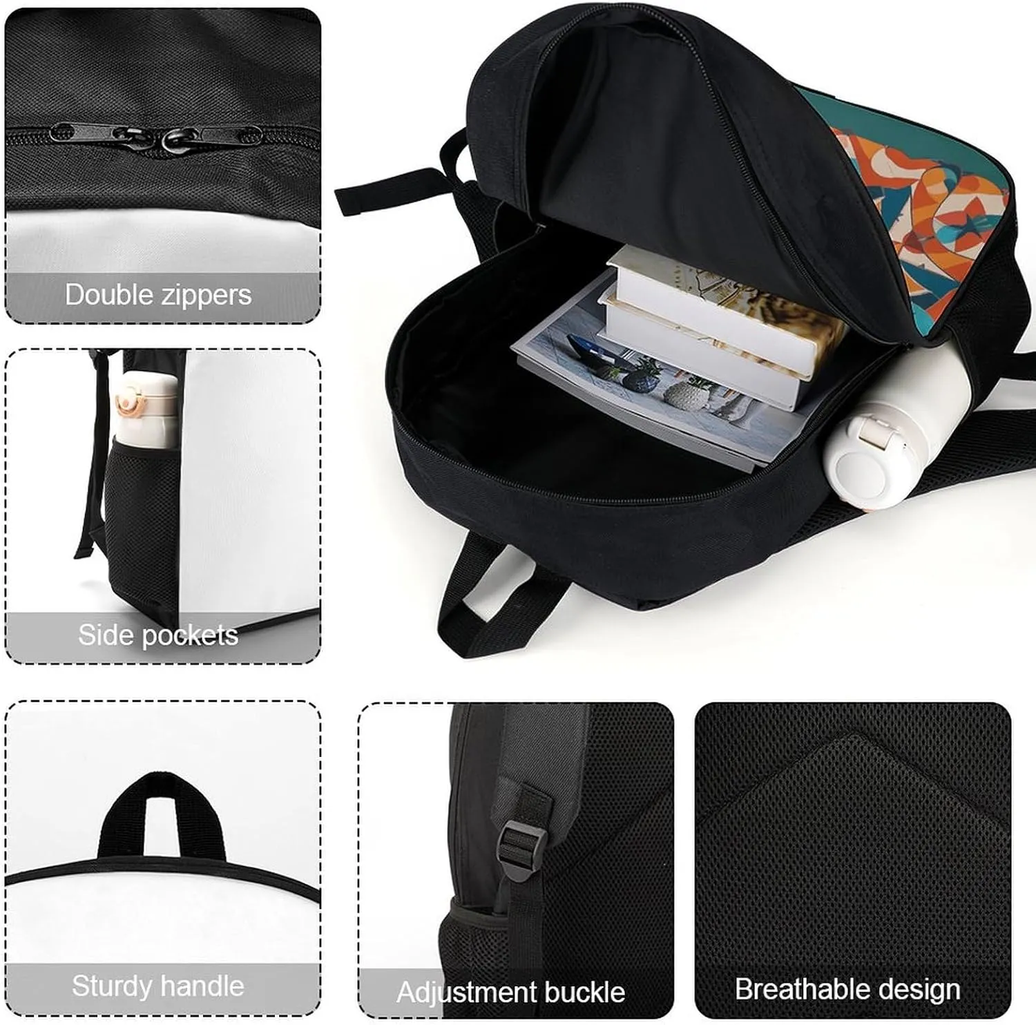 Laptop Backpack for Men Women Daypack Stars Eastern Pattern Computer Bag Travel Backpacks Laptop Bag