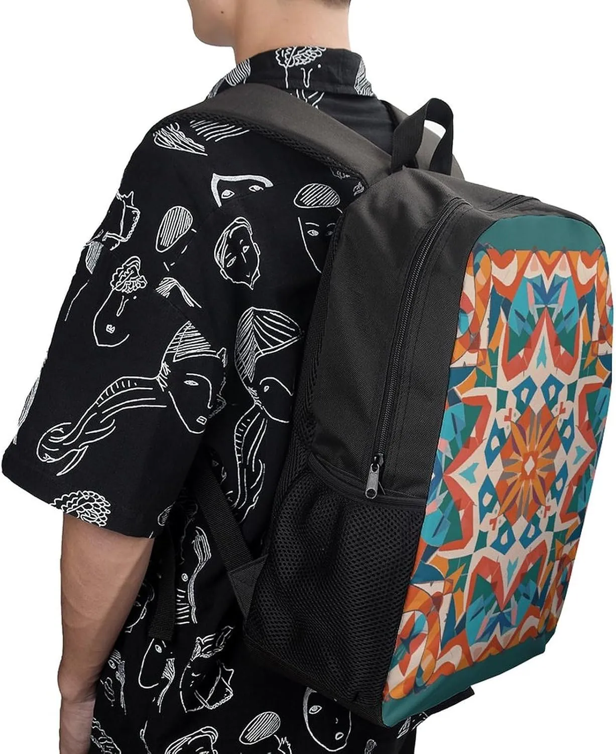 Laptop Backpack for Men Women Daypack Stars Eastern Pattern Computer Bag Travel Backpacks Laptop Bag