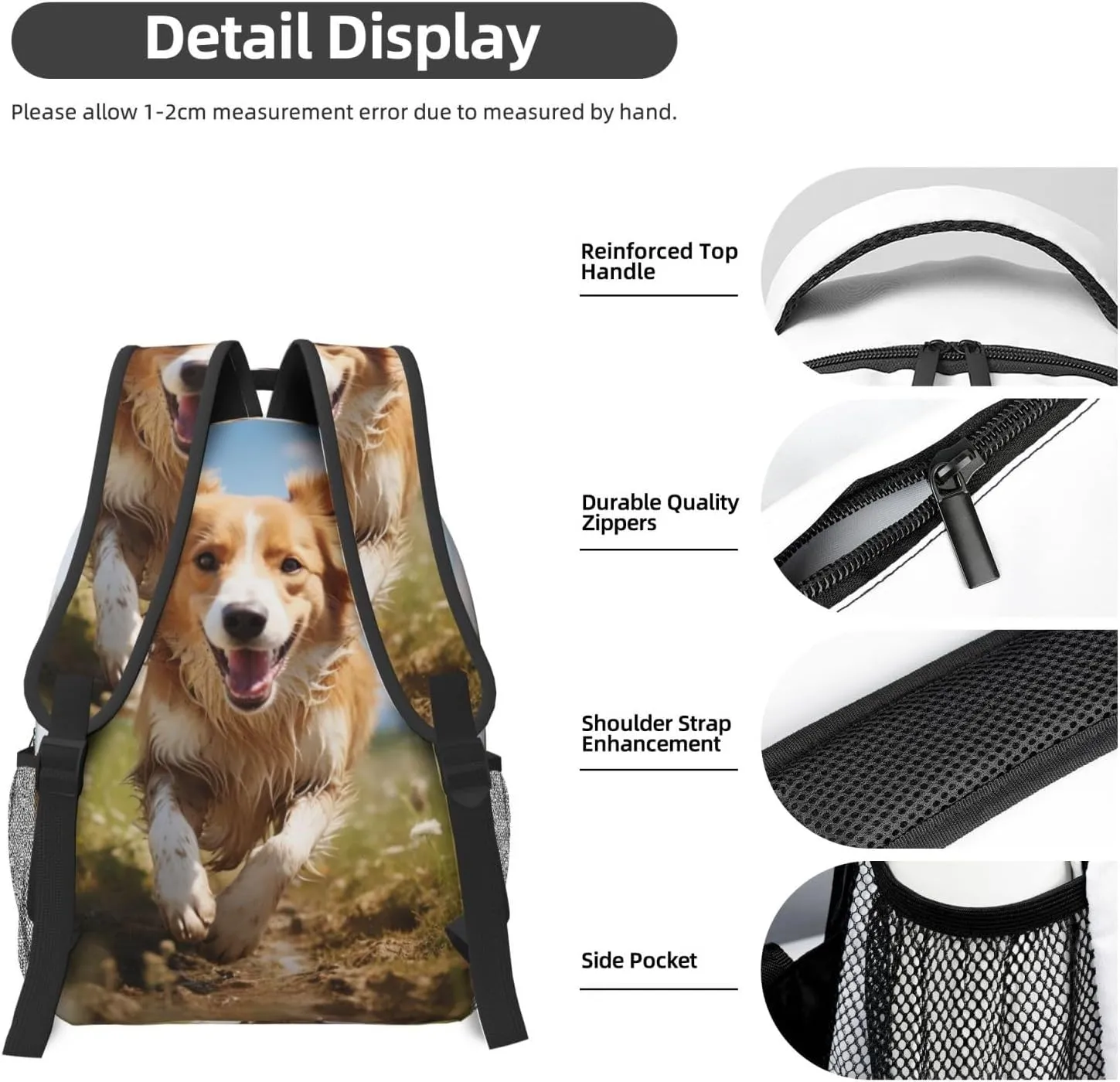 Laptop Backpack for Men Women Lightweight Travel Backpack Dog running Daypack Laptop Bag for Travel