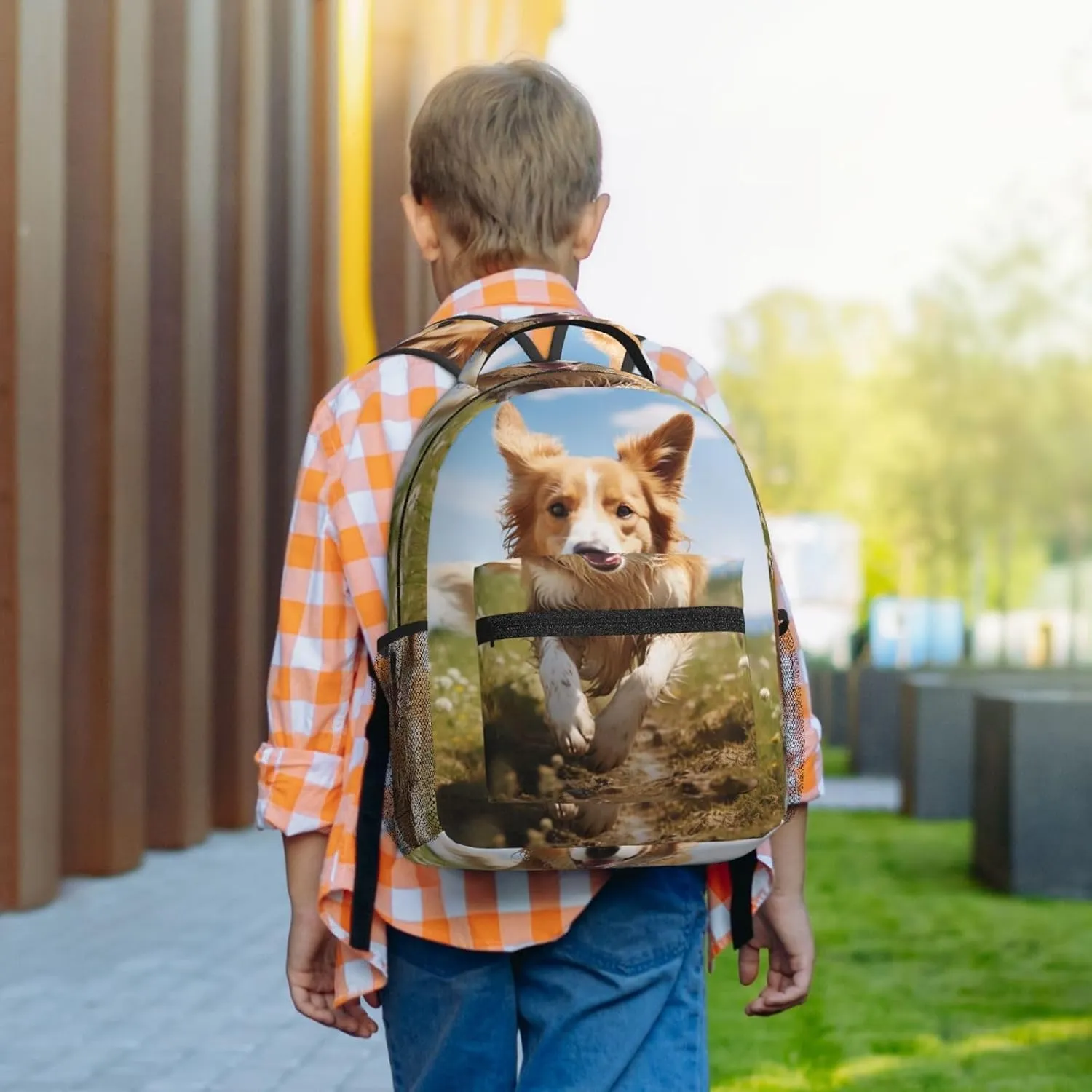 Laptop Backpack for Men Women Lightweight Travel Backpack Dog running Daypack Laptop Bag for Travel