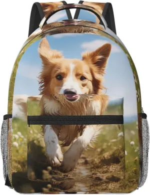 Laptop Backpack for Men Women Lightweight Travel Backpack Dog running Daypack Laptop Bag for Travel