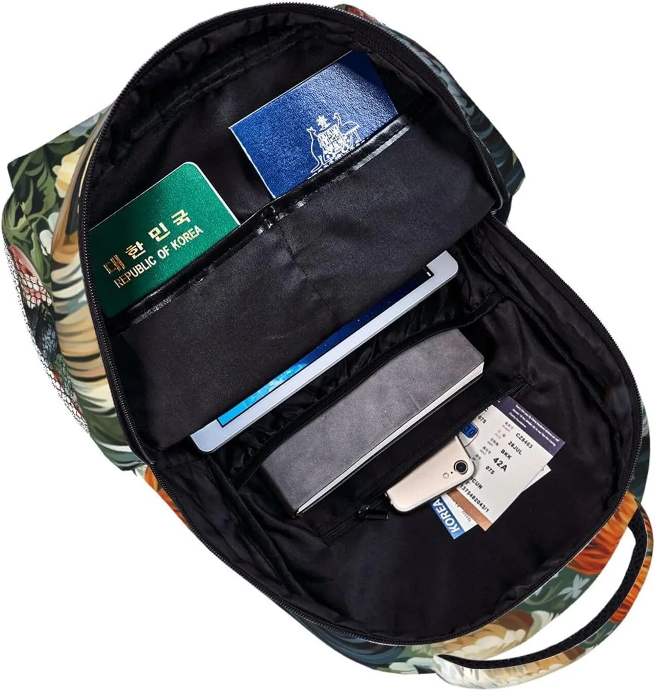 Laptop Backpack Lightweight Daypack for Men Women Spiral and curve patterns Backpack Laptop Bag for Travel Hiking, Rooster, One Size