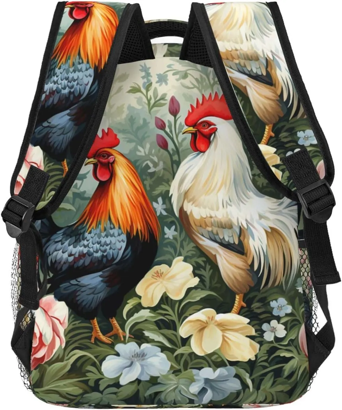 Laptop Backpack Lightweight Daypack for Men Women Spiral and curve patterns Backpack Laptop Bag for Travel Hiking, Rooster, One Size