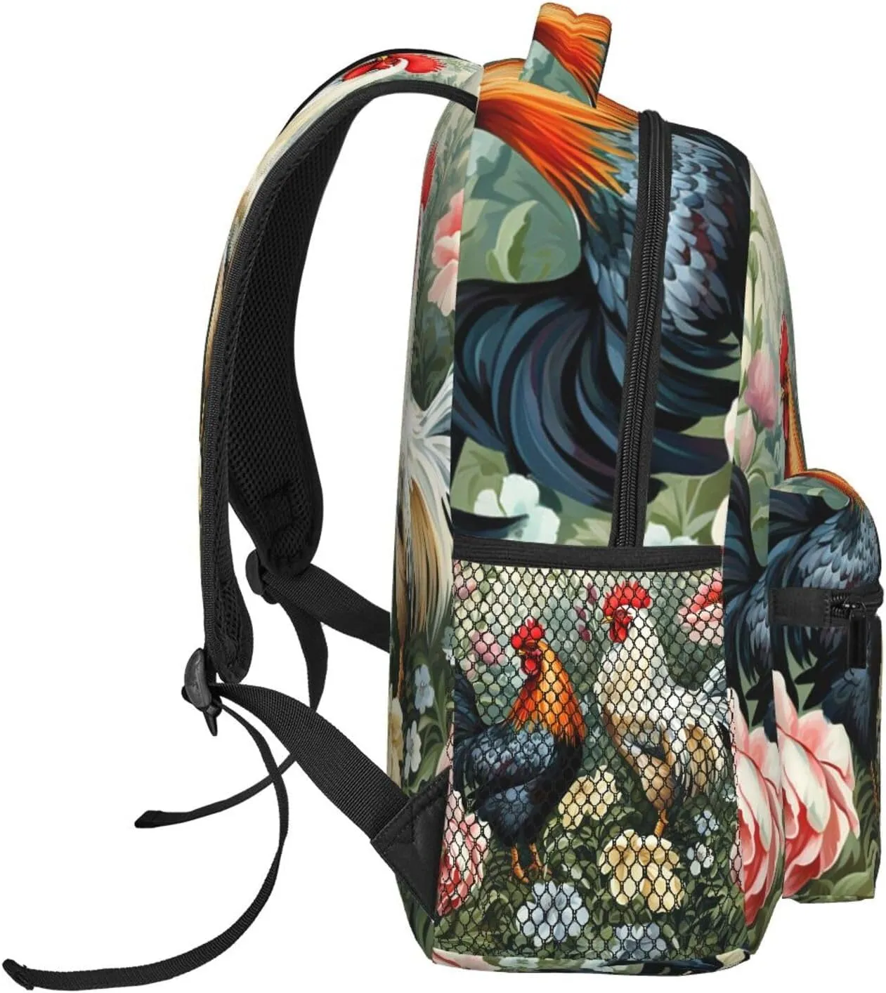 Laptop Backpack Lightweight Daypack for Men Women Spiral and curve patterns Backpack Laptop Bag for Travel Hiking, Rooster, One Size