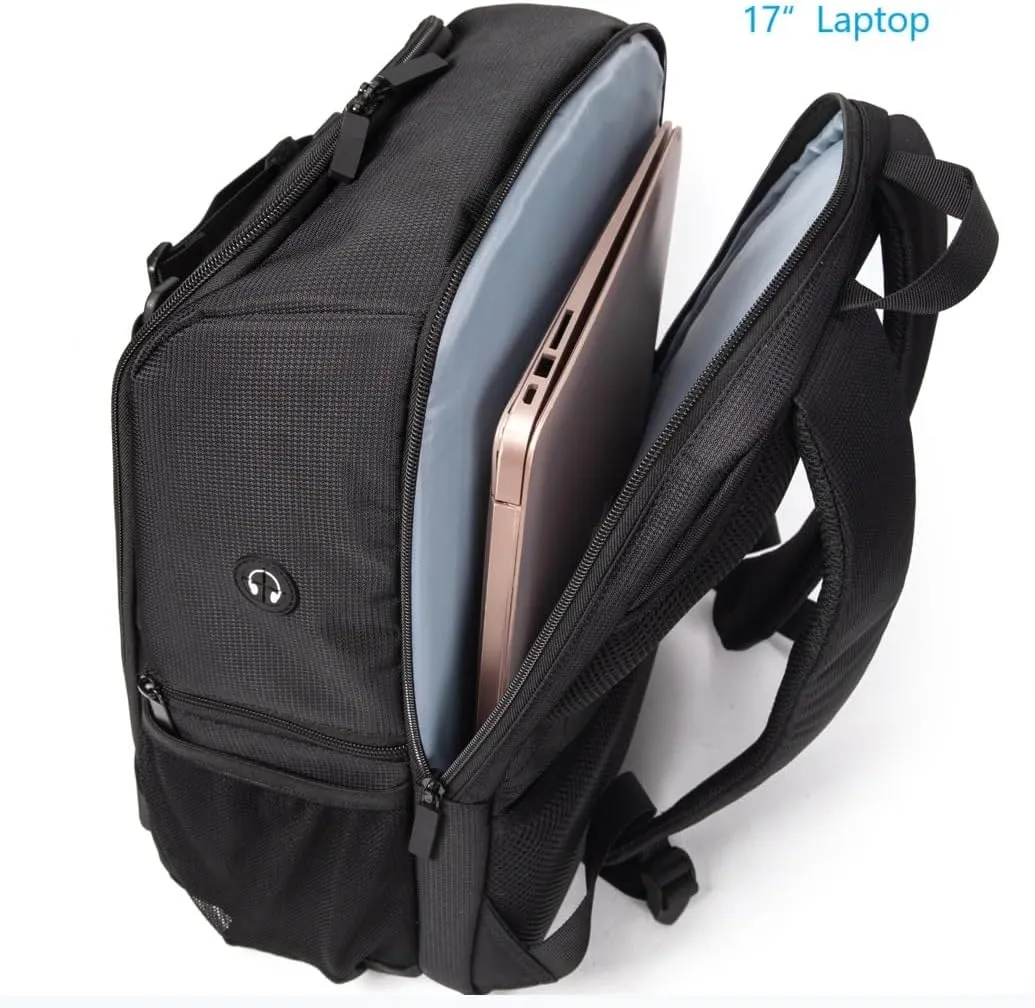 Large Size 23L Camera Backpack Photography Camera Bag, Compatible with Camera DSLR, 15.6'' Laptop, Tripod (Black-3)