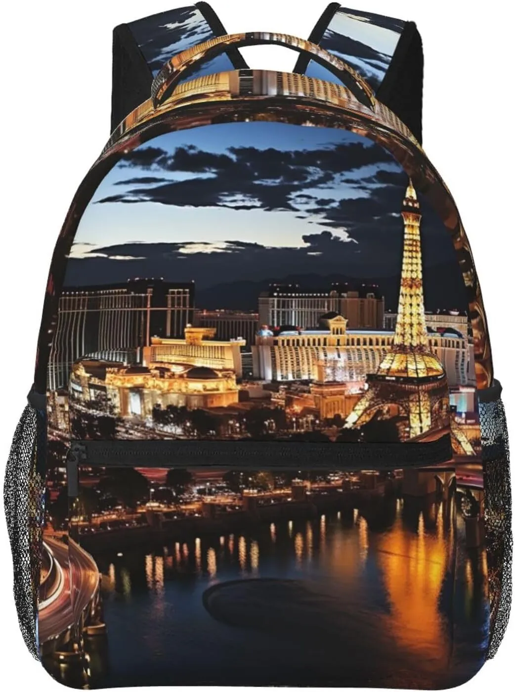 Las Vegas night view Backpack Lightweight Laptop Backpack Travel Rucksack for Men Women Canvas Daypack