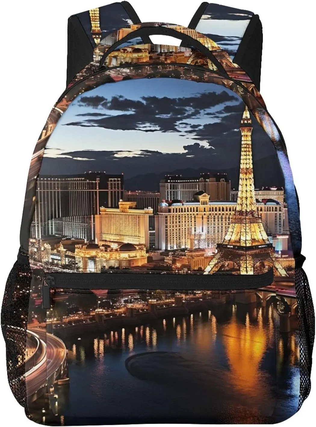 Las Vegas night view Backpack Lightweight Laptop Backpack Travel Rucksack for Men Women Canvas Daypack