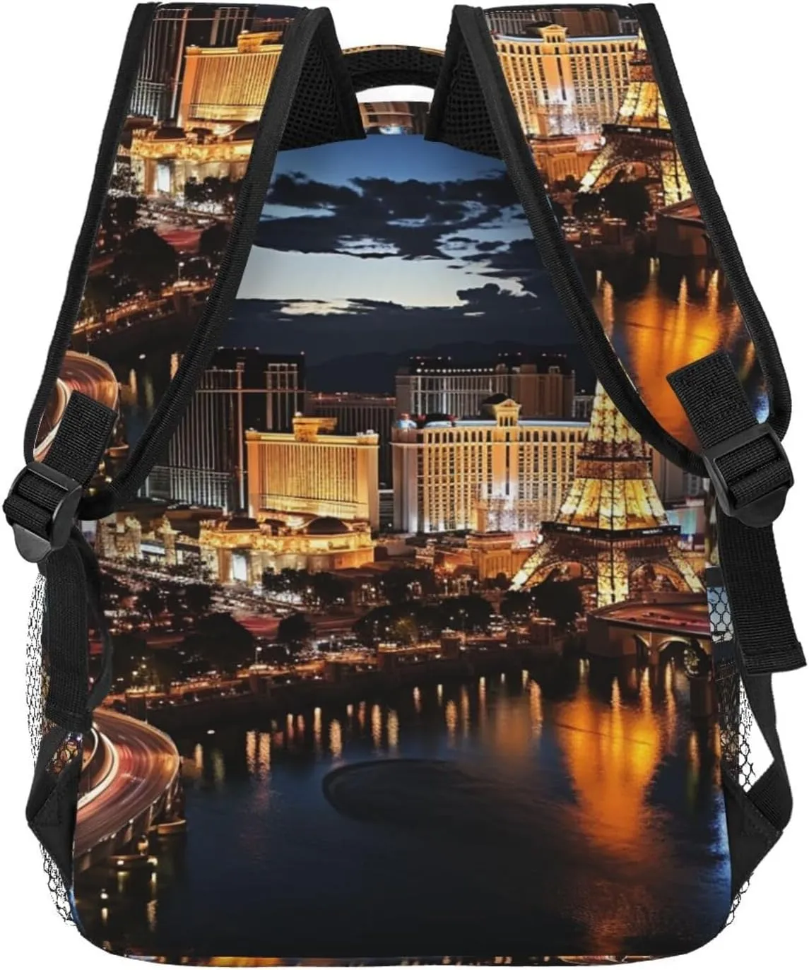 Las Vegas night view Backpack Lightweight Laptop Backpack Travel Rucksack for Men Women Canvas Daypack