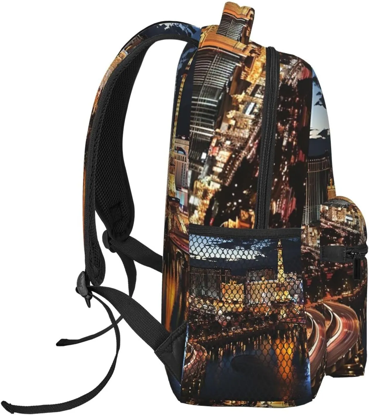 Las Vegas night view Backpack Lightweight Laptop Backpack Travel Rucksack for Men Women Canvas Daypack