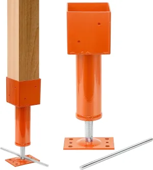 Lasnten 2 Pcs 4.5x4.5 Screw Jack Post 14.5" - 18.5" Height Range 24700 lbs Load Capacity Adjustable Temporary House Jacks for Leveling Flooring Basement Shore Beams Foundation Repair(Orange)