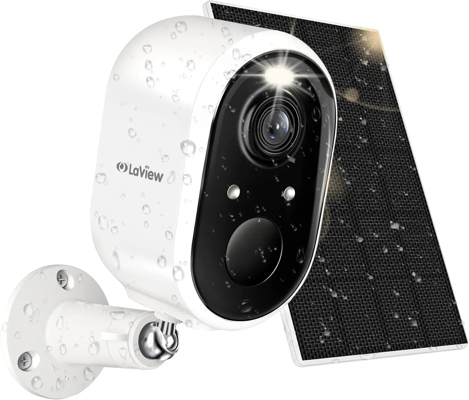 LaView 2K Security Camera Wireless Outdoor Cameras for Home Security WiFi Camera with Solar Panel Battery Powered Surveillance System Kit Color Night Vision, 2-Way Talk, Waterproof, Cloud/SD Storage