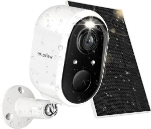 LaView 2K Security Camera Wireless Outdoor Cameras for Home Security WiFi Camera with Solar Panel Battery Powered Surveillance System Kit Color Night Vision, 2-Way Talk, Waterproof, Cloud/SD Storage