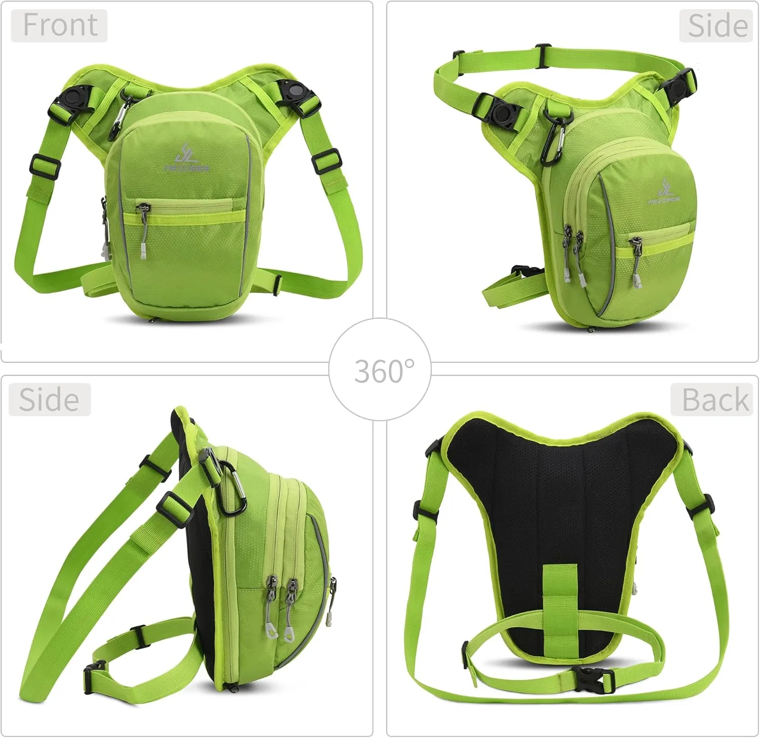 Leg Bag for Men Fanny Packs Women Men Outdoor Thigh Bags Motorcycle Ride Crossbody Backpack, Green