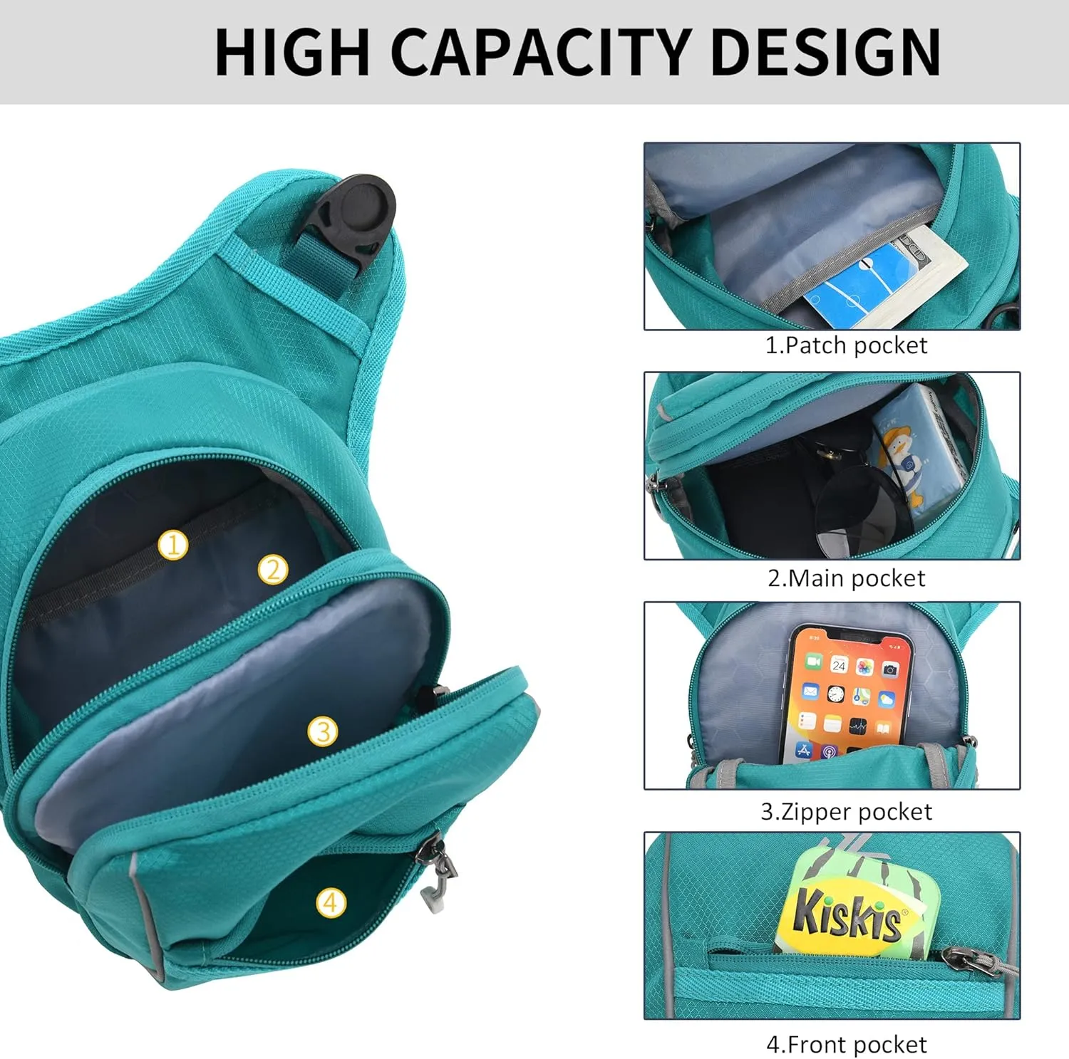 Leg Bag for Men Fanny Packs Women Men Outdoor Thigh Bags Motorcycle Ride Crossbody Backpack, Lake Blue