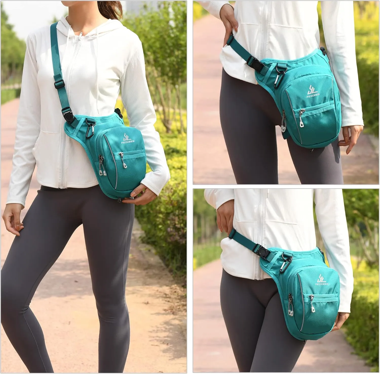 Leg Bag for Men Fanny Packs Women Men Outdoor Thigh Bags Motorcycle Ride Crossbody Backpack, Lake Blue