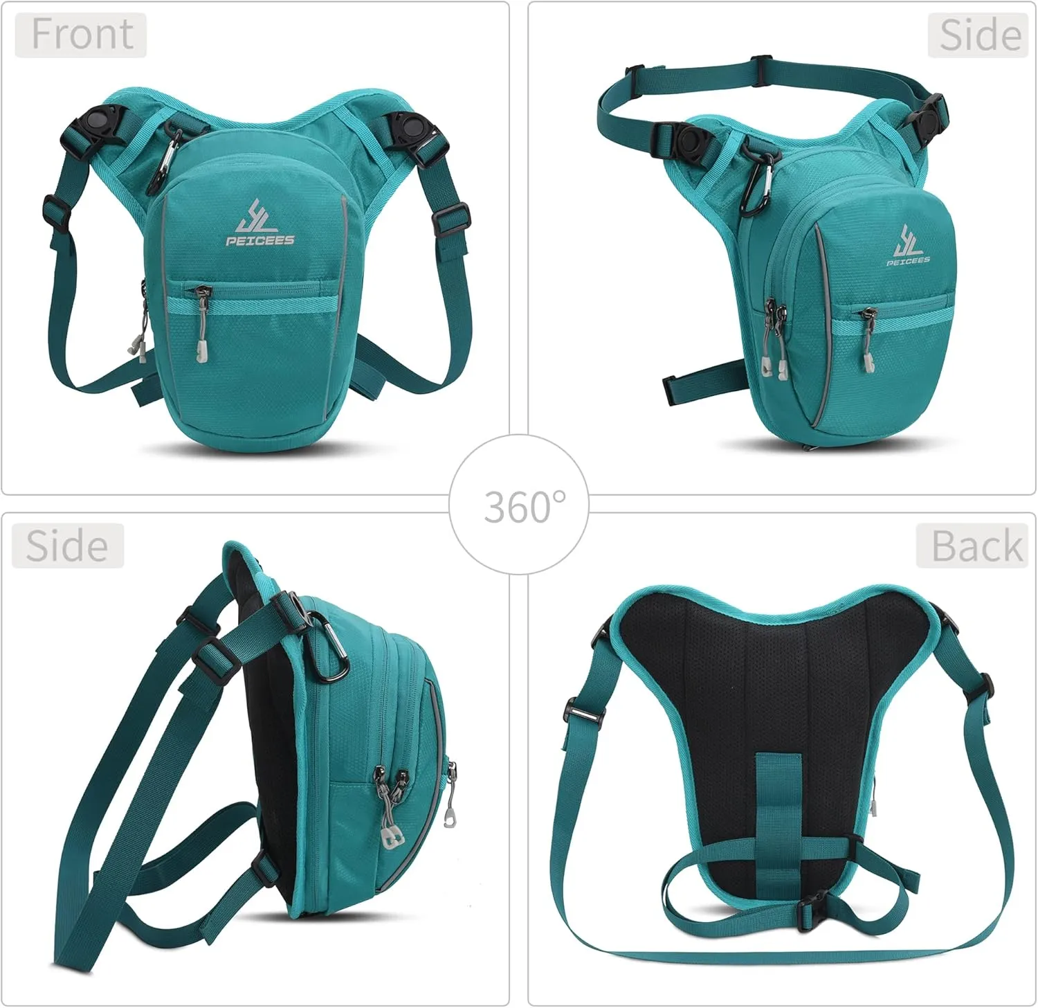 Leg Bag for Men Fanny Packs Women Men Outdoor Thigh Bags Motorcycle Ride Crossbody Backpack, Lake Blue
