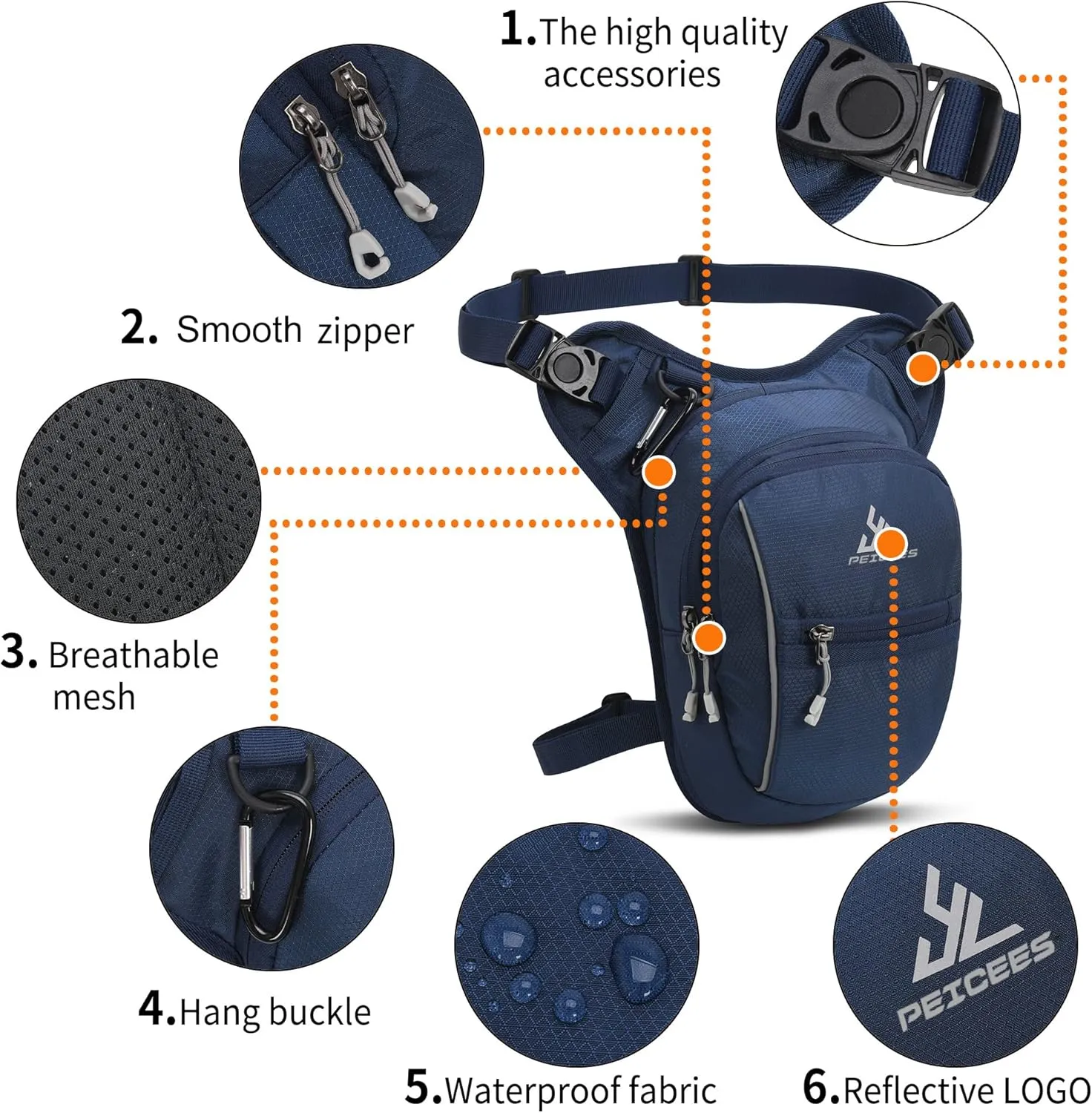 Leg Bag for Men Fanny Packs Women Men Outdoor Thigh Bags Motorcycle Ride Crossbody Backpack