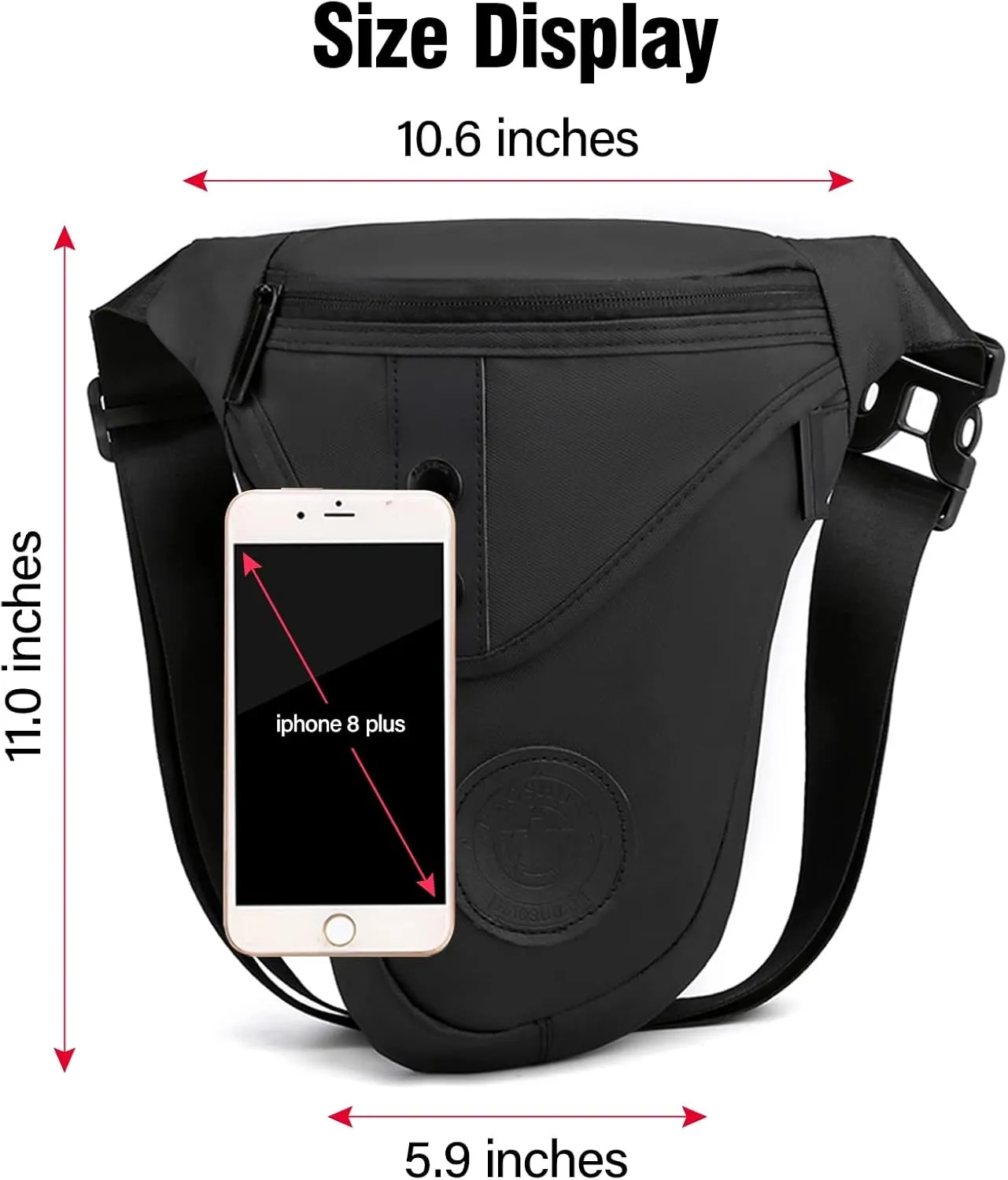 Leg Bag for Men Fanny Packs Women Men’s Outdoor Thigh Bags Motorcycle Ride Crossbody Backpack Shoulder Sling Pack Camping Hiking Cycling Riding, C Black