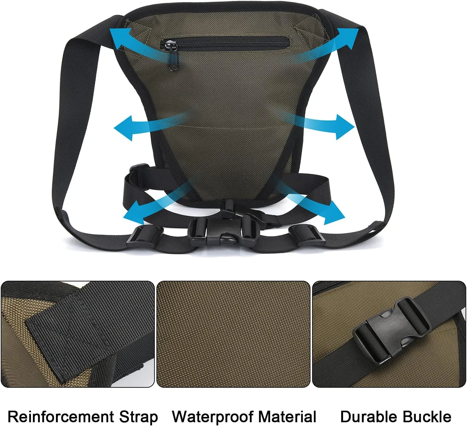 Leg Bag for Men Fanny Packs Women Men’s Outdoor Thigh Bags Motorcycle Ride Crossbody Backpack Shoulder Sling Pack Camping Hiking Cycling Riding, Y-Army Green