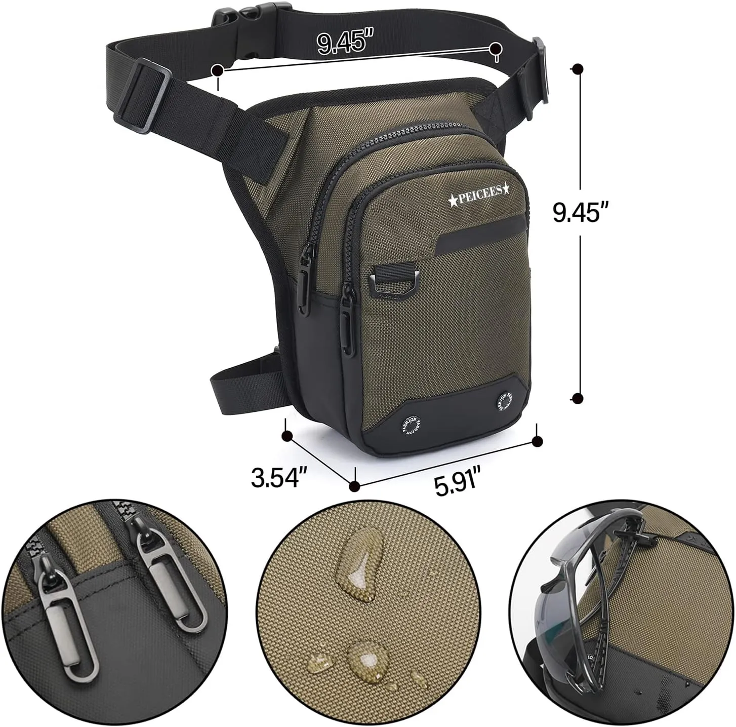 Leg Bag for Men Fanny Packs Women Men’s Outdoor Thigh Bags Motorcycle Ride Crossbody Backpack Shoulder Sling Pack Camping Hiking Cycling Riding, Y-Army Green