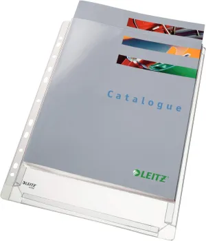 Leitz A4 Premium Transparent Plastic Expanding Pocket Folder - Pack of 10, Black, 170 Micron