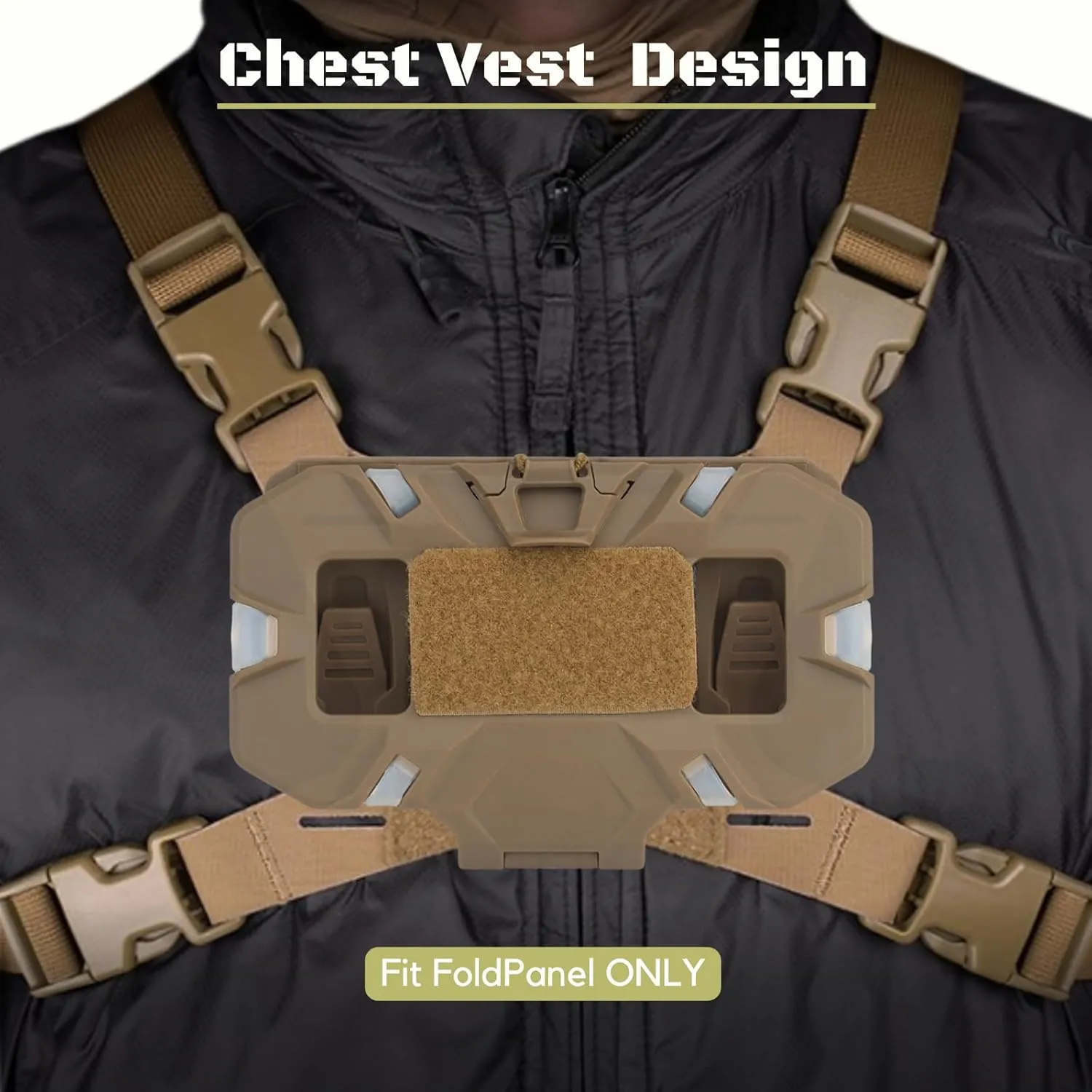 Let-Me-Be FoldPanel Harness Navigation Board Chest Rig for Plate Carrier Phone Mount Molle Holder,Lightweight Outdoor Hiking Fishing Cycling Tactical Chest Vest Phone Carrier Accessories