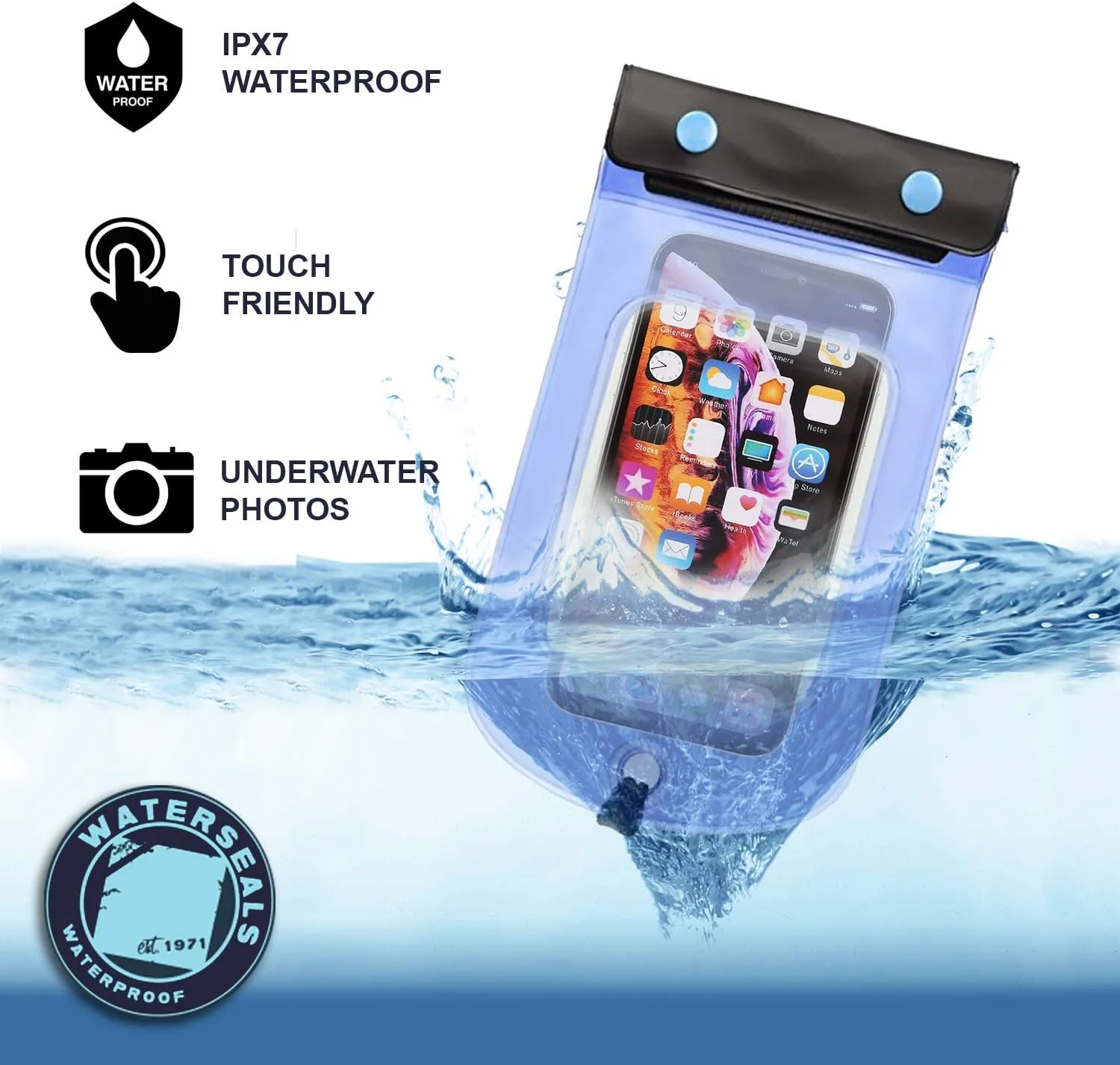 Lewis N. Clark WaterSeals Triple Seal Waterproof Pouch   Dry Bag for Cell Phone or Tablet, Great for Kayak, Canoe, Pool, Beach, Medium (5.6x4.5)