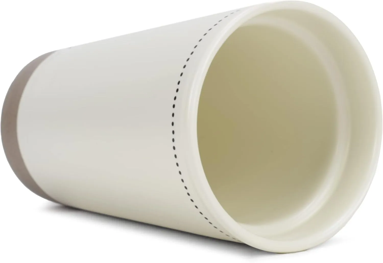 Lighthouse Christian Products Pin Dot Classic White 12 ounce Ceramic Travel Tumbler Mug, Grateful