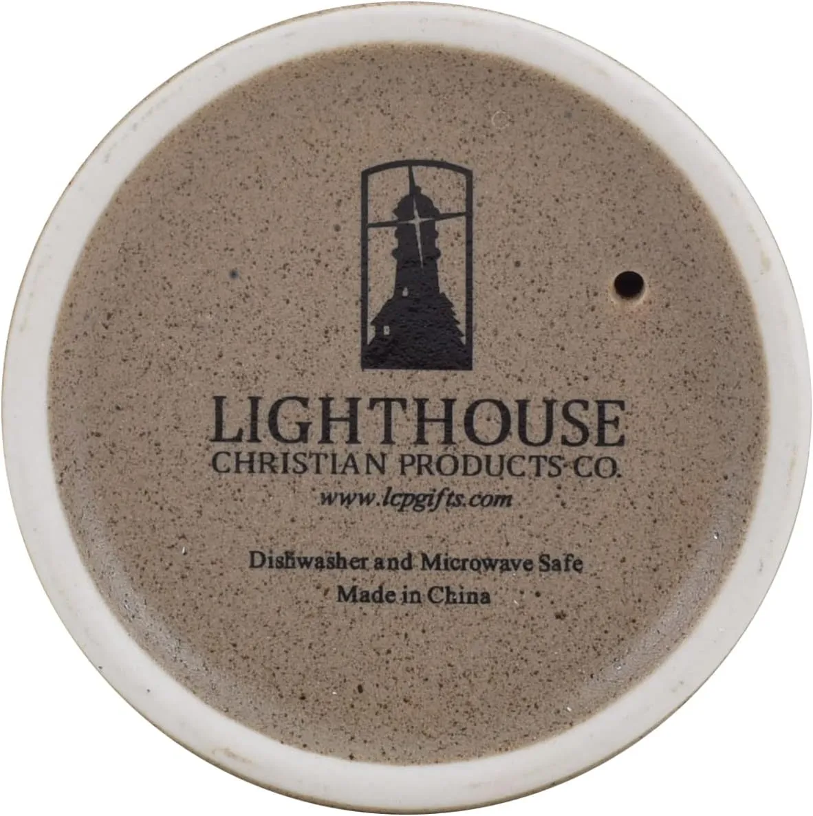 Lighthouse Christian Products Pin Dot Classic White 12 ounce Ceramic Travel Tumbler Mug, Grateful