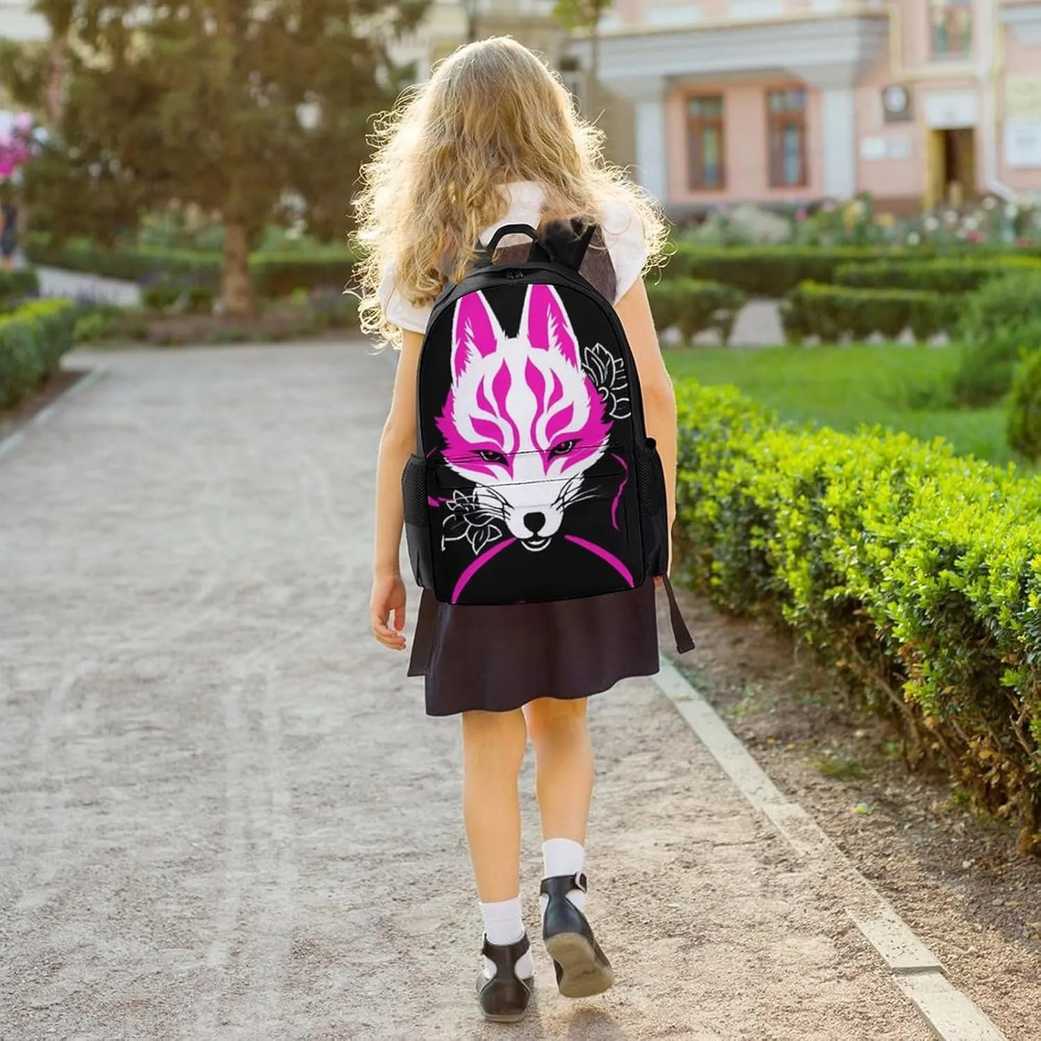 Lightweight Rucksack for Sports Travel Running - Big Capacity Multipurpose Anti-Theft Bookbag, Japanese Kitsune Mask Art Travel and Sport Backpack Rucksack