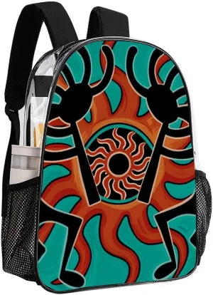 Lightweight Rucksack for Sports Travel Running - Big Capacity Multipurpose Transparent Bookbag, Native American Indian Flute Art Travel and Sport Backpack Rucksack